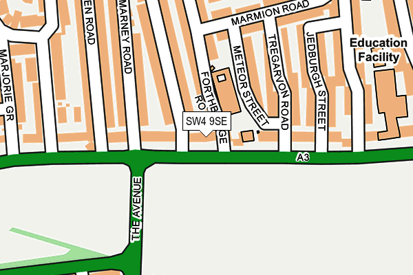 SW4 9SE map - OS OpenMap – Local (Ordnance Survey)