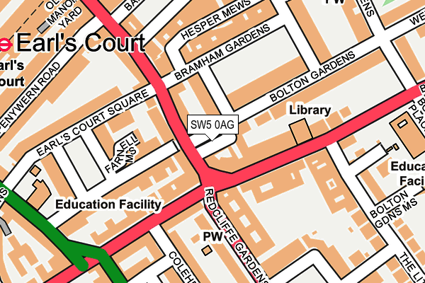 SW5 0AG map - OS OpenMap – Local (Ordnance Survey)