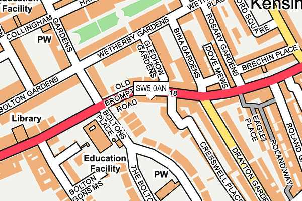 SW5 0AN map - OS OpenMap – Local (Ordnance Survey)