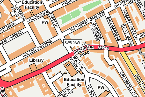 SW5 0AW map - OS OpenMap – Local (Ordnance Survey)