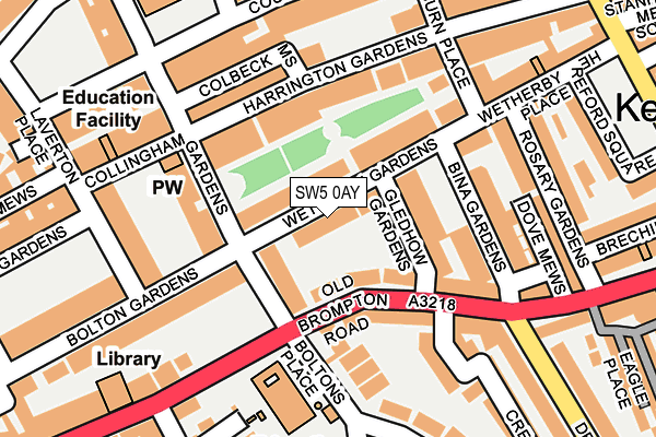 SW5 0AY map - OS OpenMap – Local (Ordnance Survey)