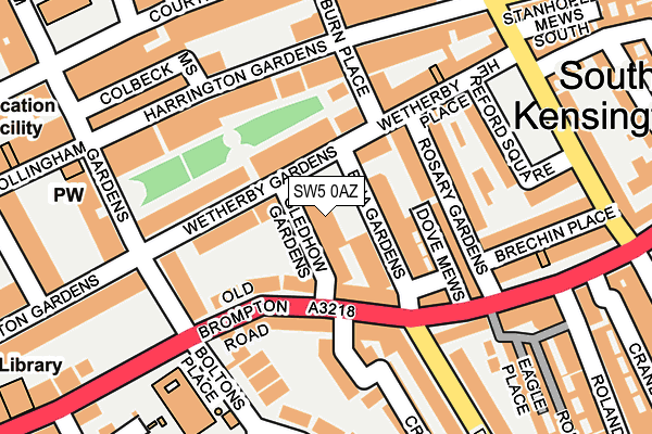 SW5 0AZ map - OS OpenMap – Local (Ordnance Survey)