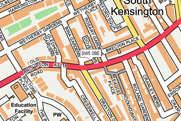 SW5 0BE map - OS OpenMap – Local (Ordnance Survey)