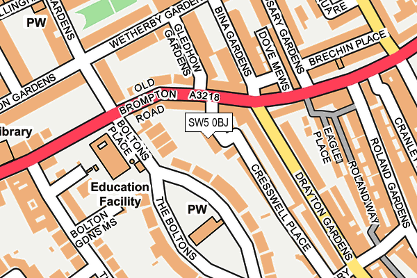 SW5 0BJ map - OS OpenMap – Local (Ordnance Survey)