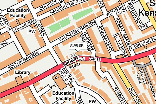 SW5 0BL map - OS OpenMap – Local (Ordnance Survey)