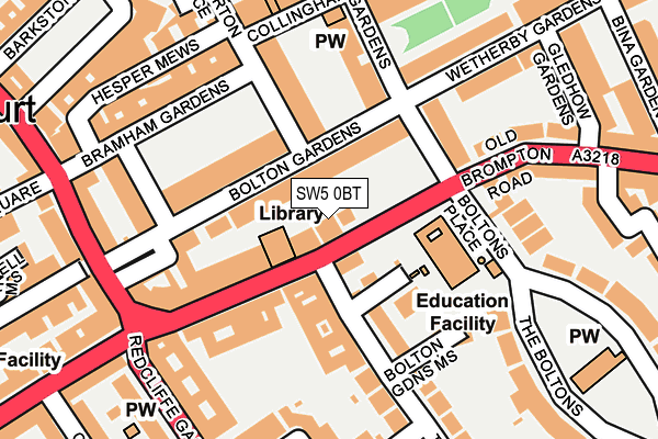 SW5 0BT map - OS OpenMap – Local (Ordnance Survey)