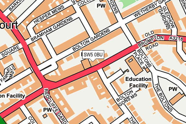 SW5 0BU map - OS OpenMap – Local (Ordnance Survey)