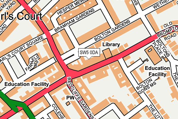 SW5 0DA map - OS OpenMap – Local (Ordnance Survey)