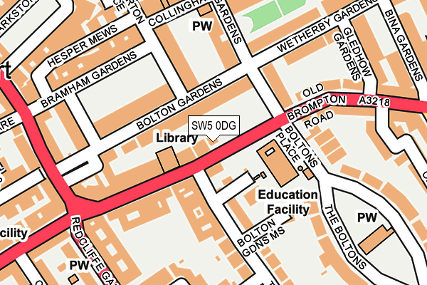 SW5 0DG map - OS OpenMap – Local (Ordnance Survey)