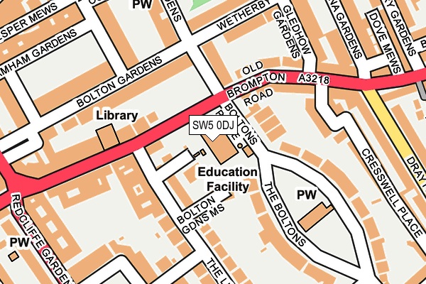 SW5 0DJ map - OS OpenMap – Local (Ordnance Survey)