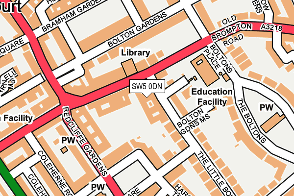 SW5 0DN map - OS OpenMap – Local (Ordnance Survey)