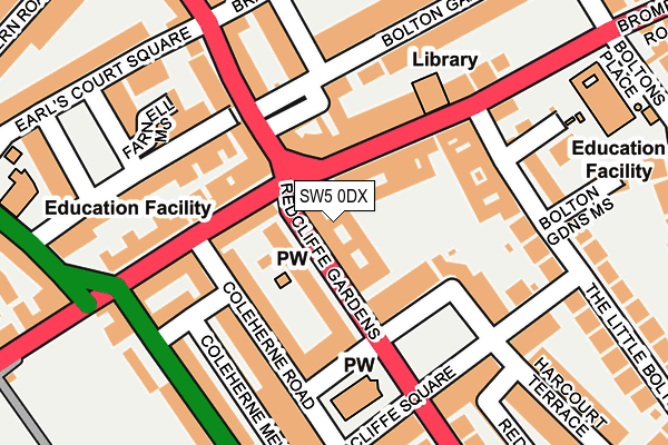 SW5 0DX map - OS OpenMap – Local (Ordnance Survey)