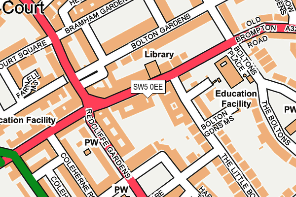 SW5 0EE map - OS OpenMap – Local (Ordnance Survey)