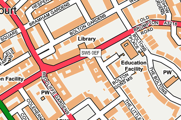 SW5 0EF map - OS OpenMap – Local (Ordnance Survey)