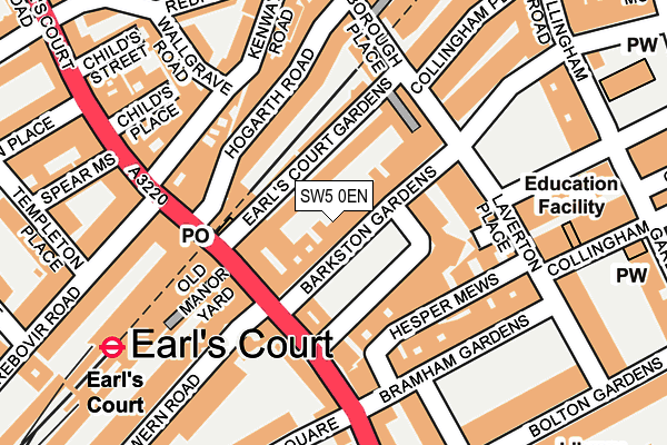 SW5 0EN map - OS OpenMap – Local (Ordnance Survey)