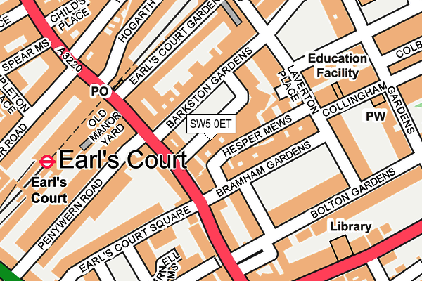 SW5 0ET map - OS OpenMap – Local (Ordnance Survey)