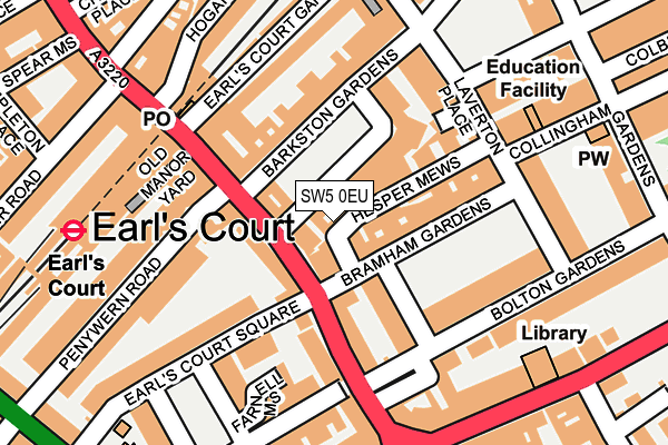 SW5 0EU map - OS OpenMap – Local (Ordnance Survey)