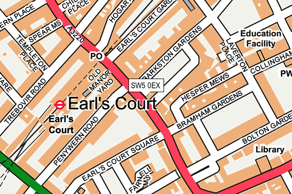 SW5 0EX map - OS OpenMap – Local (Ordnance Survey)