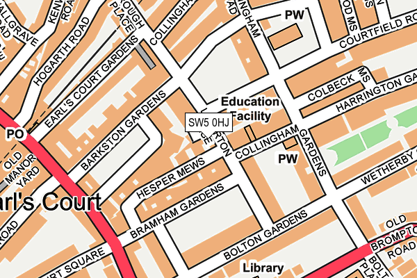 SW5 0HJ map - OS OpenMap – Local (Ordnance Survey)