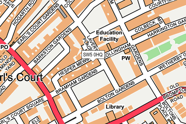 SW5 0HQ map - OS OpenMap – Local (Ordnance Survey)