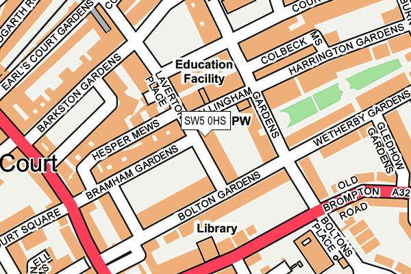 SW5 0HS map - OS OpenMap – Local (Ordnance Survey)