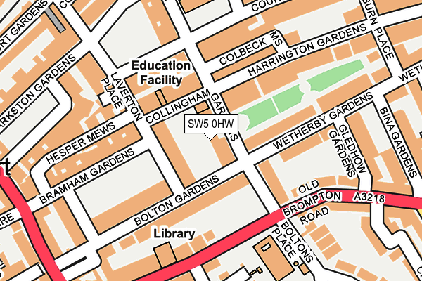 SW5 0HW map - OS OpenMap – Local (Ordnance Survey)