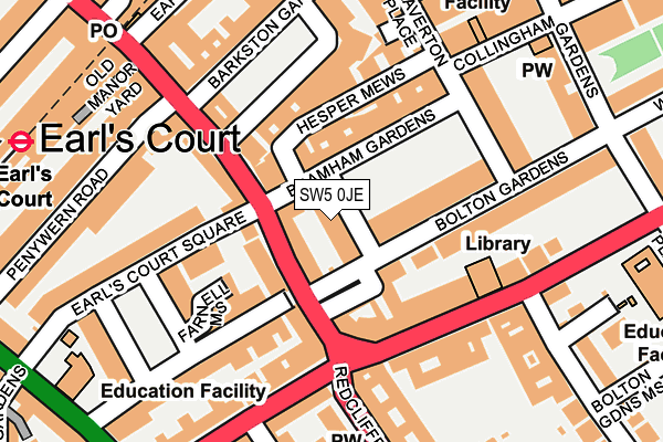 SW5 0JE map - OS OpenMap – Local (Ordnance Survey)