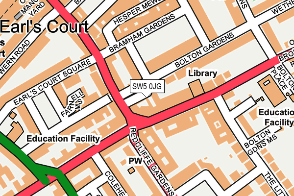 SW5 0JG map - OS OpenMap – Local (Ordnance Survey)