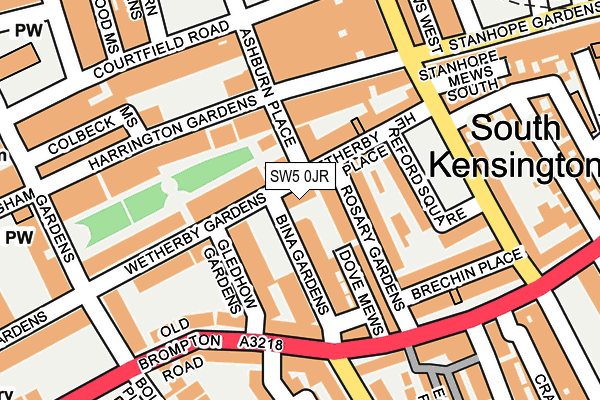 SW5 0JR map - OS OpenMap – Local (Ordnance Survey)