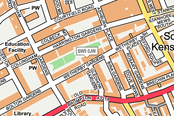 SW5 0JW map - OS OpenMap – Local (Ordnance Survey)