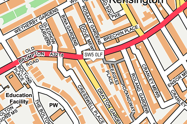 SW5 0LF map - OS OpenMap – Local (Ordnance Survey)