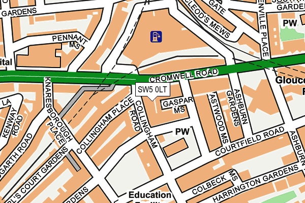 SW5 0LT map - OS OpenMap – Local (Ordnance Survey)