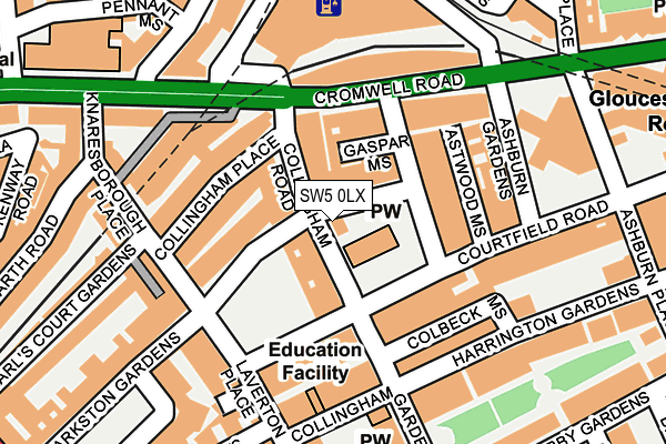 SW5 0LX map - OS OpenMap – Local (Ordnance Survey)