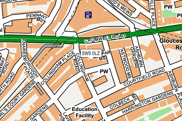 SW5 0LZ map - OS OpenMap – Local (Ordnance Survey)