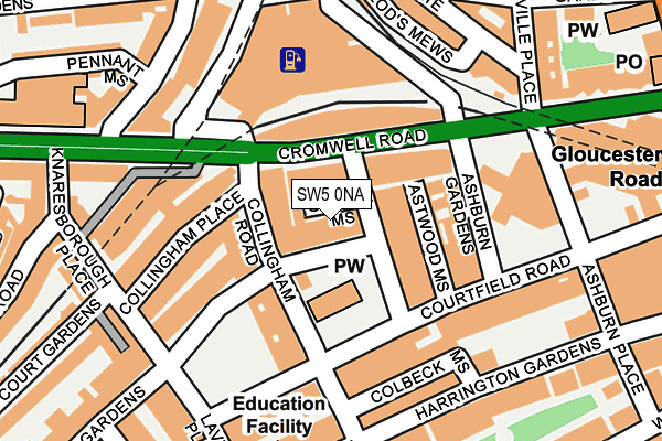 SW5 0NA map - OS OpenMap – Local (Ordnance Survey)