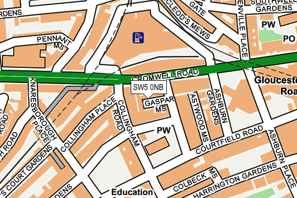 SW5 0NB map - OS OpenMap – Local (Ordnance Survey)