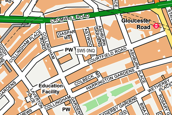 SW5 0NQ map - OS OpenMap – Local (Ordnance Survey)