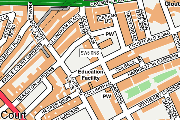 SW5 0NS map - OS OpenMap – Local (Ordnance Survey)