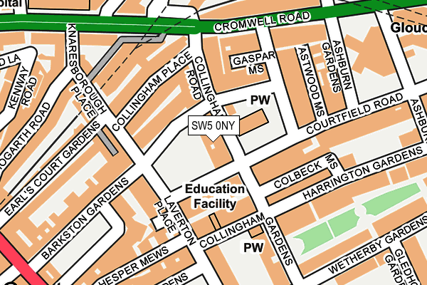 SW5 0NY map - OS OpenMap – Local (Ordnance Survey)