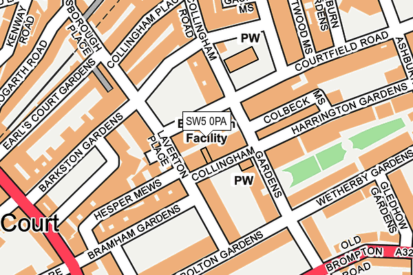 SW5 0PA map - OS OpenMap – Local (Ordnance Survey)