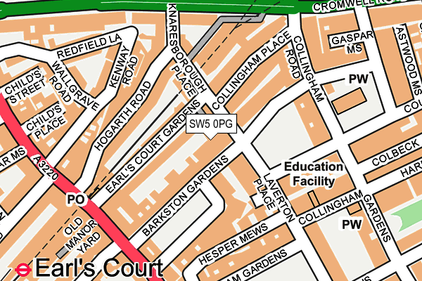 SW5 0PG map - OS OpenMap – Local (Ordnance Survey)