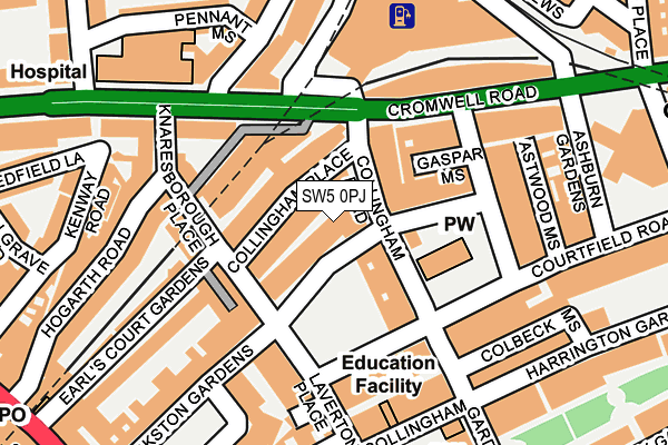 SW5 0PJ map - OS OpenMap – Local (Ordnance Survey)