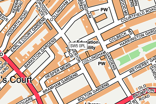 SW5 0PL map - OS OpenMap – Local (Ordnance Survey)