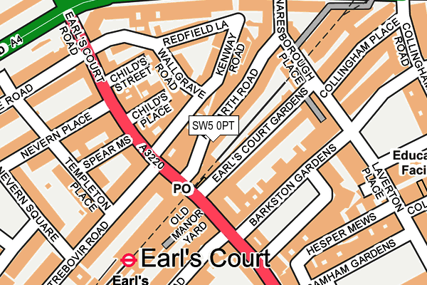 SW5 0PT map - OS OpenMap – Local (Ordnance Survey)