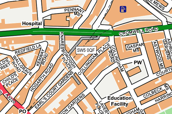 SW5 0QF map - OS OpenMap – Local (Ordnance Survey)