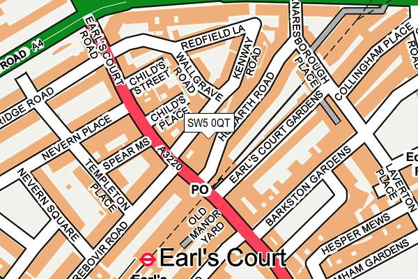 SW5 0QT map - OS OpenMap – Local (Ordnance Survey)