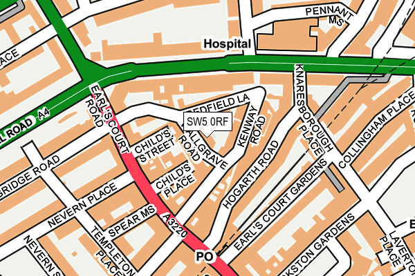 SW5 0RF map - OS OpenMap – Local (Ordnance Survey)