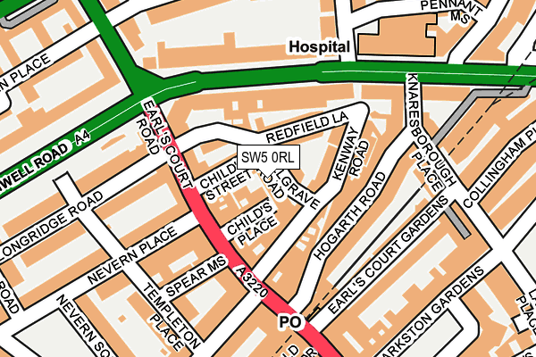 SW5 0RL map - OS OpenMap – Local (Ordnance Survey)