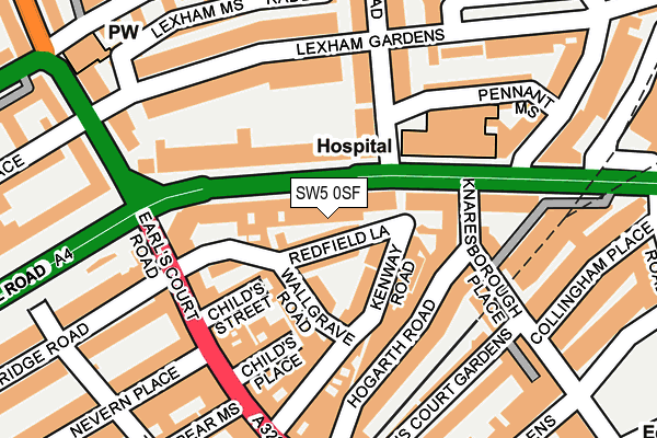 SW5 0SF map - OS OpenMap – Local (Ordnance Survey)