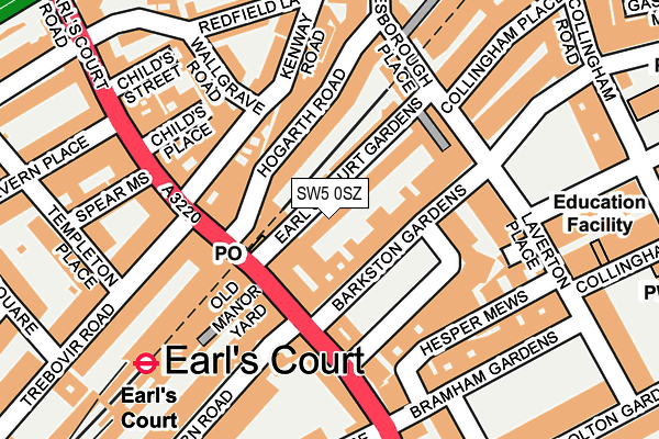 SW5 0SZ map - OS OpenMap – Local (Ordnance Survey)